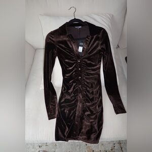 Brown Velvet Dress Fashion Nova